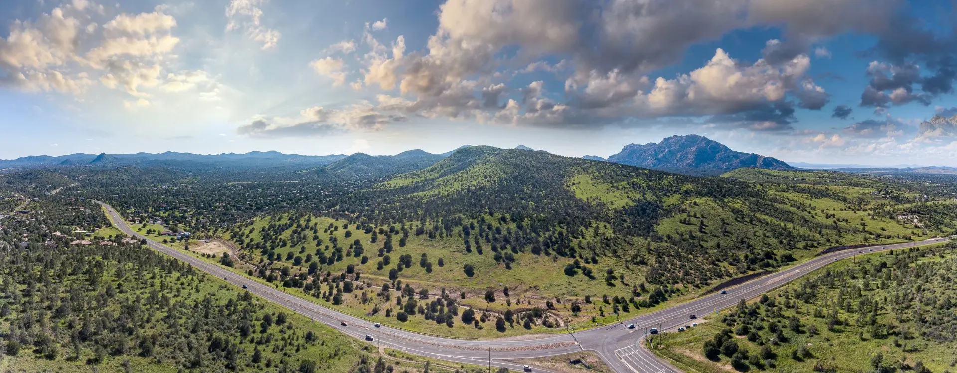 Aerial view of Stringfield at Granite Mountain, a master-planned community in Prescott, Arizona